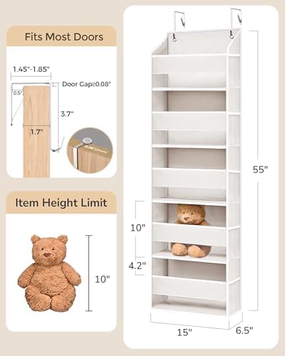 ULG 2 Pack 5-tier Over the Door Organizer Beige