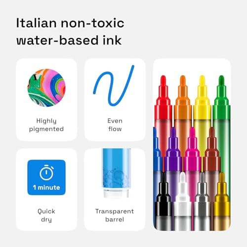 ARTISTRO 12 Acrylic Paint Markers, Set of Paint pens