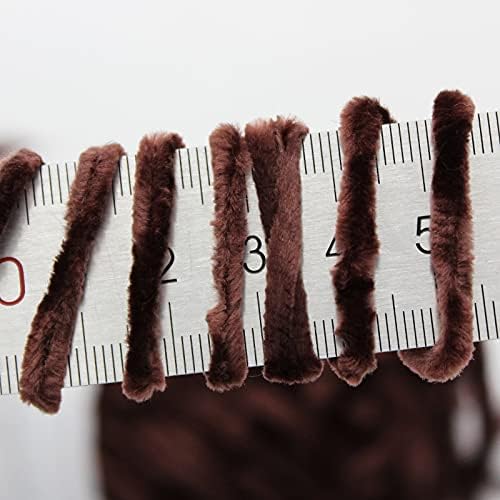 NICEEC 2 Skeins Soft Chenille Yarn 2 x255m (2X 279yds, 3X 150g)_Coffee
