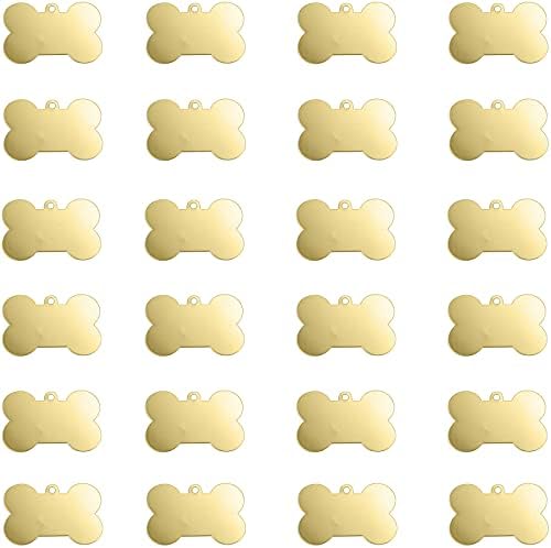 ImpressArt - Premium Metal Stamping Blanks for Metal Stamping and Jewelry Making (24 Pack) (1 5/8" Dog Bone, Brass)