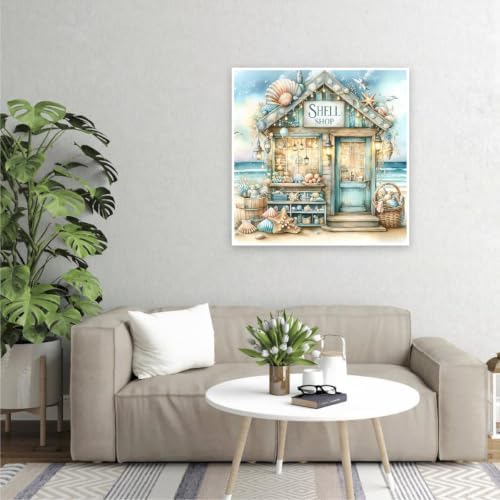 VIGEGU Beach Paint by Numbers Kit for Adults Beginner 16x16 Inch