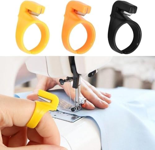 3PCS Plastic Thimble Set, Sewing Ring, Thread Cutter, Finger Blade, Needle Craft Yarn Cutting Tool, DIY Household Sewing Machine Accessories Sewing Tools