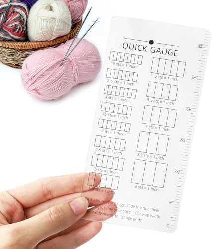 Quick Gauge Ruler for Knitting and Crochet - No Counting Needed, Effortless Stitch Measurement Tool with Grid Design for Sewing, Knitting & Crochet (1 Piece)