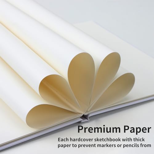 EOOUT 6 Pack White Hardcover Blank Book 6x8 Inch, 40 Pages Hardcover Blank Book for Kid to Write Stories Draw Sketch, Unlined Thick Perforated Pages