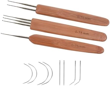 3 Pcs/Set Dreadlock Crochet Hook for Hair Dreadlock Needle Tool for Braid Craft Dread Locks Crochet Needles 0.75mm (1 Hook 2 Hooks 3 Hooks)