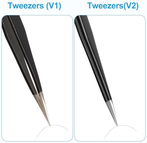YHYZ 9PCS Precision Tweezers Set, Upgraded Anti-Static Stainless Steel Precise Tweezers (Fine, Curved, Flat), Perfect for Craft, Electronic, Soldering, Model, Hobby, Jewelry Making, Laboratory