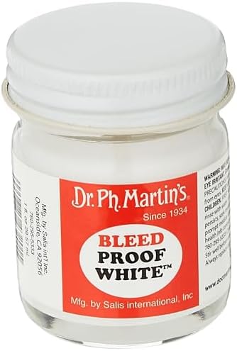 Dr. Ph. Martin's Bleed Proof White Fine Art Paint, 1.0 oz, White, 1 Jar