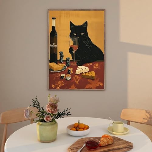 Diamond Art Kits for Adults,Black Cat Diamond Painting Kits 12x16in