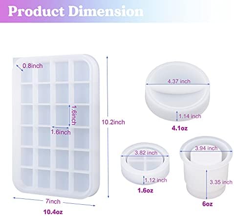LET'S RESIN Tray Molds, Jar Silicone Molds with Lid, Resin Molds for Epoxy Resin, Silicone Molds Kits for DIY Art Furniture Dtorage and Decoration, Festival Gifts