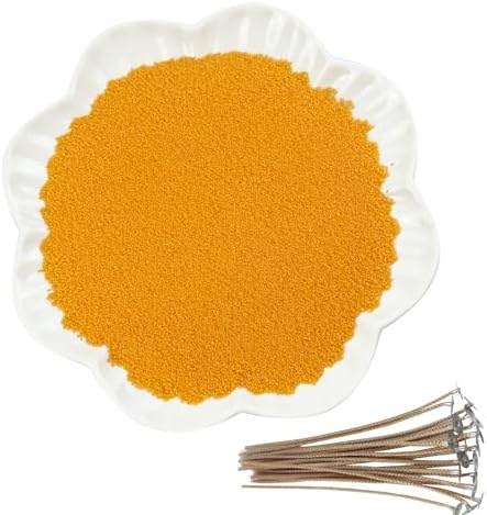 CoolCrafts Sand Wax Candle with Wicks 2 LB Pearled Sand Candle Bulk for Candle Making, Wedding Decor, Crafts - Orange