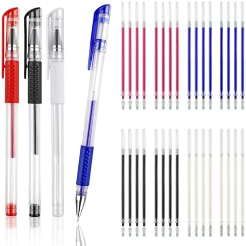 4 Pcs Heat Erasable Pens for Fabric with 32 Refills for Sewing, Embroidery