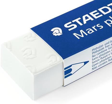 STAEDTLER Mars Plastic Vinyl Erasers (20-Pack), White Erasers for Clean & Precise Results - Latex-Free, Minimal Crumbling