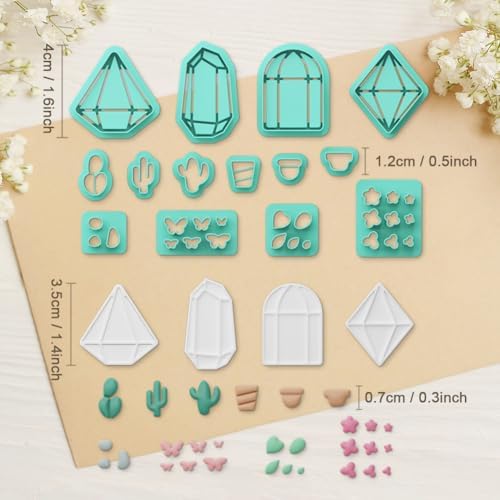 ORIGACH 14 Pcs Terrariums and Cactus Polymer Clay Cutters Set