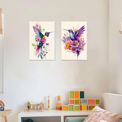 Hummingbird Paint by Numbers with Frame, Paint by Numbers for Adults 8x12