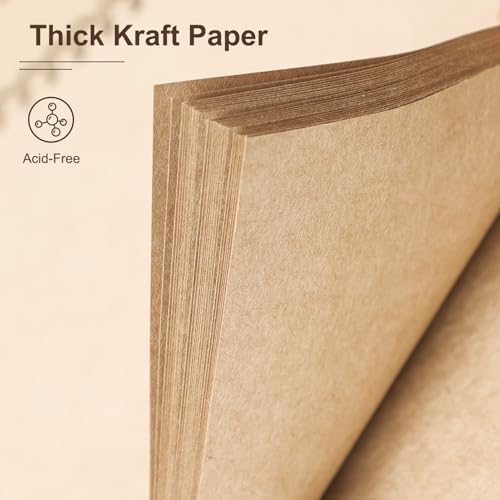 Scrapbook Album 7x7 Inches 40 Pages Hardcover Kraft Paper Brown