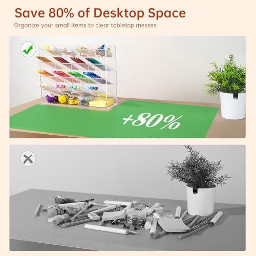 BEYGORM Acrylic Vertical Marker Organizer for 200 Markers, Desk Orgaizer