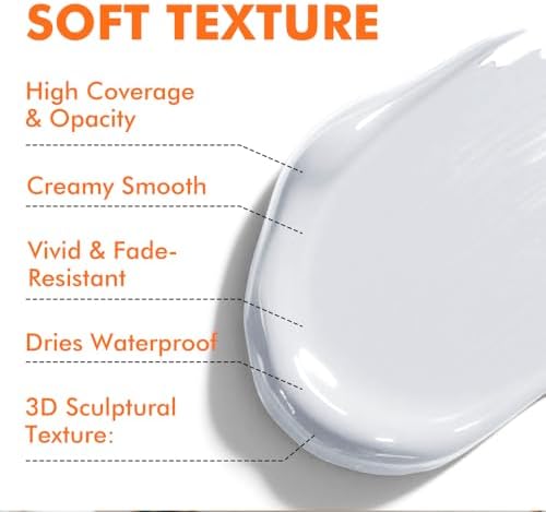 GOTIDEAL White Acrylic Paint, Titanium White Paint (250ml / 8.45oz) Tubes