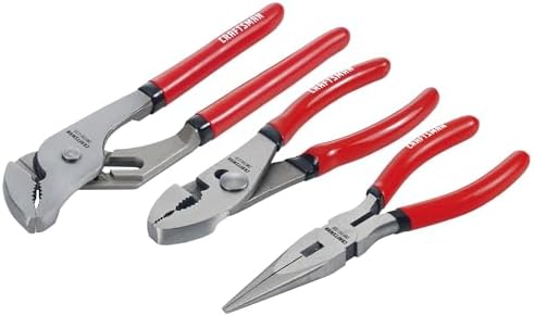 CRAFTSMAN Pliers Set, 3 Piece Set, Long Nose, Slip Joint, 8 Inch Groove (CMHT84103R)