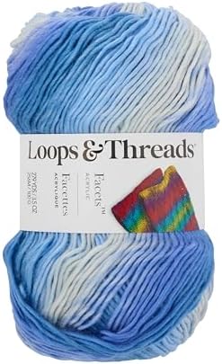Loops & Threads Facets Yarn - Yarn for Knitting, Crochet, Weaving, and Arts & Crafts - Lapis, Acrylic, 3.5 oz