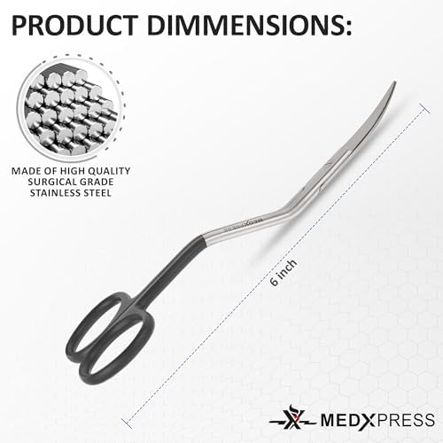 Bent Handle Double Curved Embroidery Scissors 6 Inch Stainless Steel Embroidery Scissors for Fabric Stitches and Crafting Machine Embroidery Sewing Applique scissors.