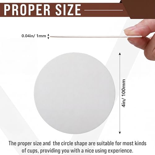 TaoBary 400 Pcs Round Cardboard Coasters Bulk, 4 Inch 1mm Thick,White