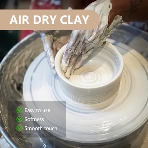 VIBRATITE 10LB Air Dry Clay, White Modeling Clay for Pottery & Sculpting | Easy to Shape for Hand Building, Wheel Throwing, DIY Crafts, Classroom Art Projects, Ideal for Beginners & Artists