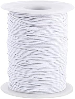 Senkary 0.8 mm White Elastic String Cord Stretchy Bracelet String Beading Thread for Jewelry Making and Bracelet Making, 109 Yards