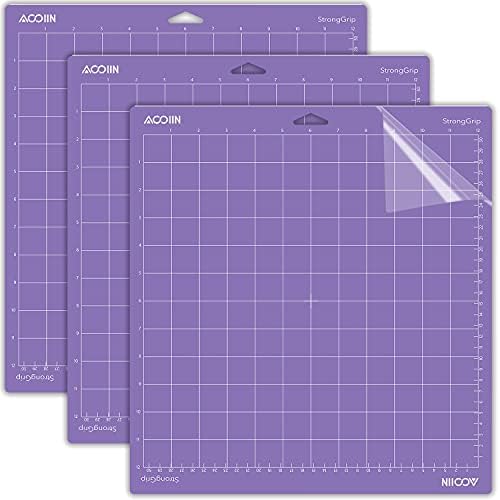 AOOIIN 12 x 12 inch Cutting Mat for Cricut Explore 5/4/3/Air 2/Air/One/Maker 4/Maker 3/Maker Adhesive Non-Slip Cut Mats Replacement Accessories for Cricut, 3 Pack