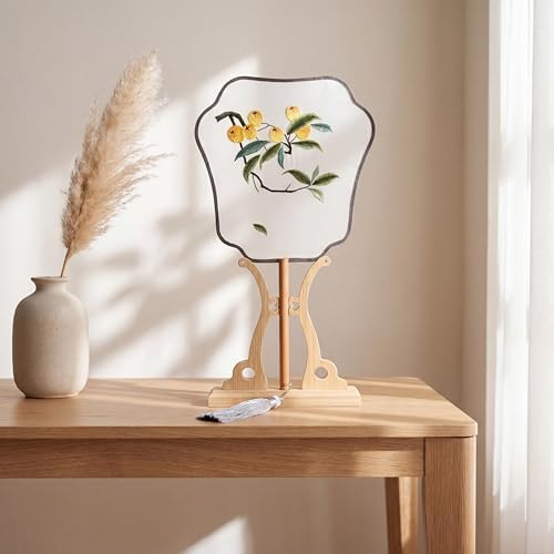QIZUOLIFE Embroidery Fan Kit with Tutorial Videos, Loquat Pattern