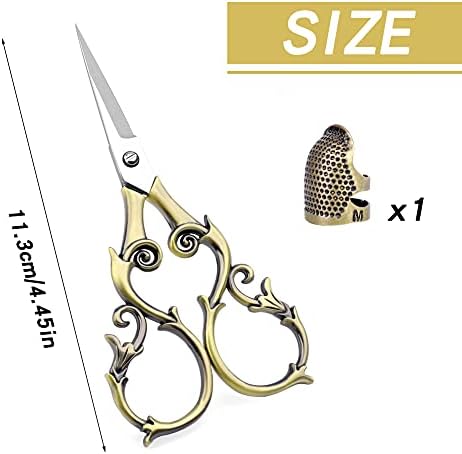 SHWAKK Embroidery Scissors 4.45in Ancient Cyan Gourd Flower Scissors