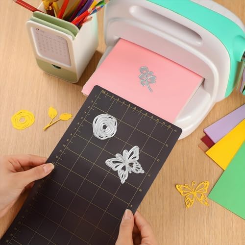 Copkim 2 Pcs 14.6" L 6.1" W Magnetic Cutting Shim Grid Magnetic Shim Embossing Machine Die Pads Black Sheet Die Cutting Machine Accessories