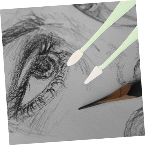 jojofuny 4pcs Sketch Drawing Tool Set with Sponge Wipers and Blending Stumps for Artists Lightweight Easy to Use Includes Replacement Heads for Enhanced Paper Art Techniques