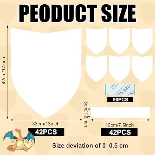 TANEMUDO 84 Pcs Blank Paper Shields with Handles DIY Craft Cardboard Shields for Decorate Party Play Castle Activities Gift