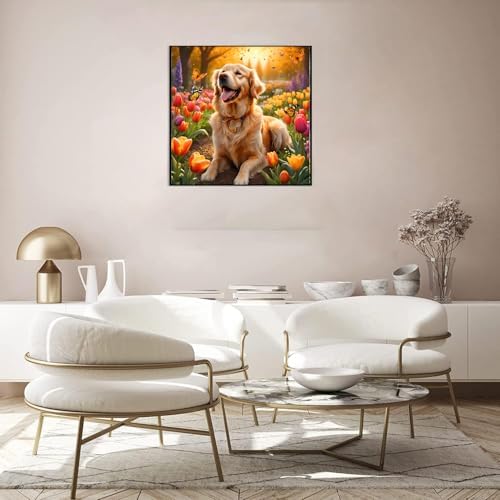 Lophomie Diamond Art Kits for Adults, 5D Dog Diamond Painting Kits 12x16 in