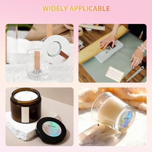 Candle Wick Stickers, Heat Resistant Double Sided Stickers, 200 PCS