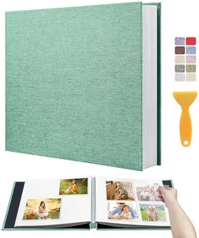 Large Photo Album 20 Sheets/ 40 Pages Self Adhesive Scrapbook Album for 4x6 5x7 8x10 Pictures DIY Photo Book as Scrapbooking Supplies, Birthday Gifts for Women Mom Wedding Baby Family Travel