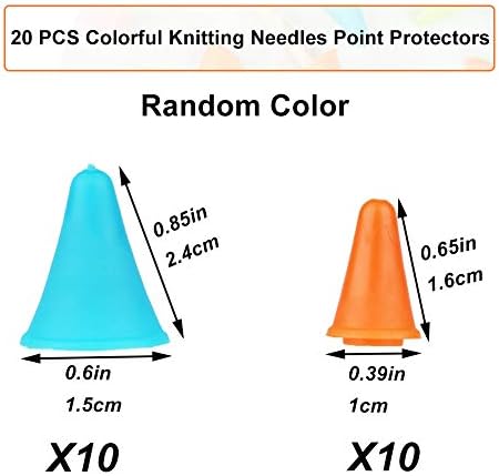 JNENERY 20PCS Knitting Needles Point Protectors, 2 Sizes Needle Stoppers