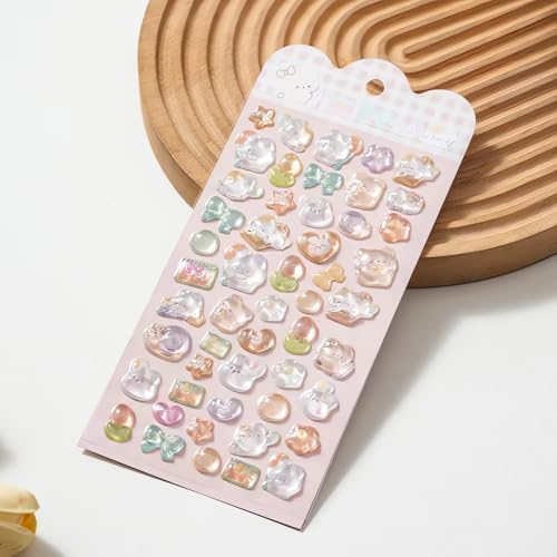3D Puffy Stickers, Kawaii Resin Decorative Stickers for Phone Case, Notebook, Scrapbooking (Style-13)