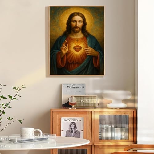 Jesus Paint by Numbers Kit for Adults Framed Canvas 12X16 in, Frameworkless