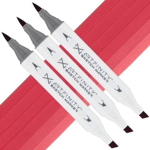 Artfinity Sketch Markers - Set of 3 - Pink Bow R2-5, Vibrant, Professional, Dye-Based Alcohol Markers for Artists, Drawing, Travel, & More
