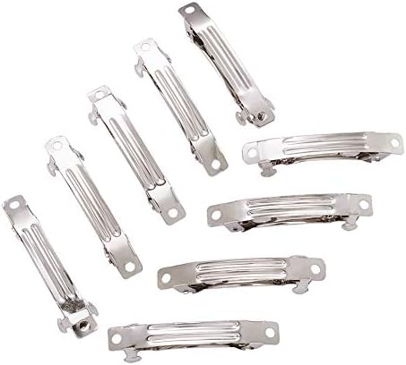 20Pcs Iron French Hair Clip Platinum Plated Metal Barrette Hairbow for DIY Jewelry Making