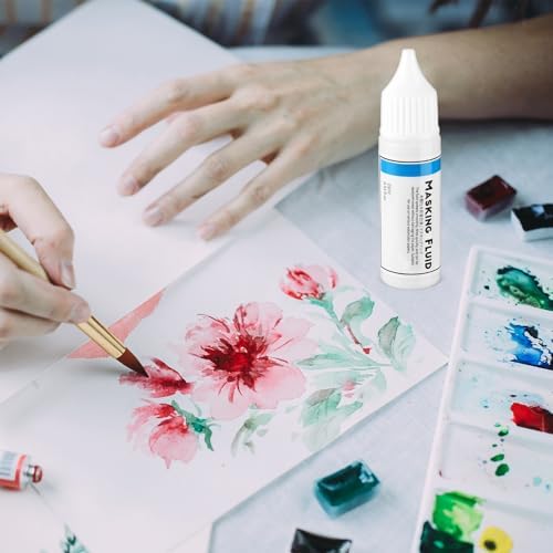 Feifeiya 2 Pcs Masking Fluid for Watercolor Painting, 15ml Capacity, White