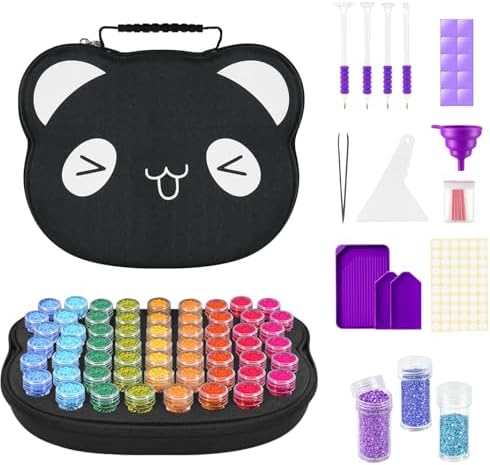 ZORETCO Diamond Art Storage with 60 Containers, Diamond Art Kits for Adults