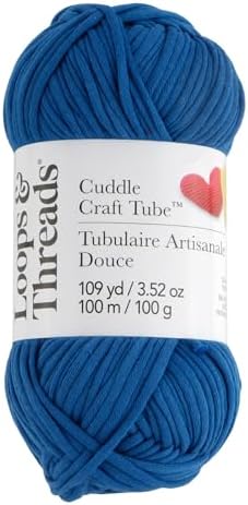 Loops & Threads Cuddle Craft Tube Yarn – Medium (4) Cotton Nylon Blend, Soft Tube Yarn for Knitting, Crochet & Crafts, Ideal for Apparel, Accessories & Decor, 109 yd / 3.52 oz Skein, 8 Pack