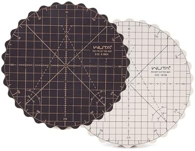 WUTA Circle Cutting Mat 8-inch Round Self Healing Mat Quilting Double-Sided Color for Cutting,Quilting, Sewing, Dressmaking & Crafts