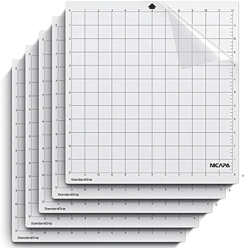 Standard Grip Cutting Mat for Silhouette Cameo 4/3/2/1 (12x12 inch,5 Mats) Standard Adhesive Sticky Quilting Cut Mats Replacement Accessories for Silhouette Cameo