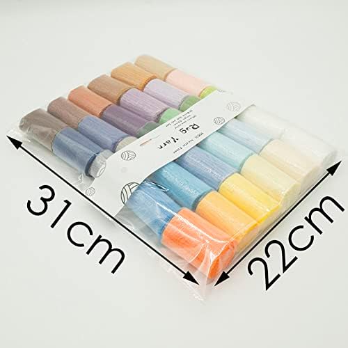 EUBUY 30 Colors Latch Hook Yarn, Precut Assorted Colorful Yarn Bundles