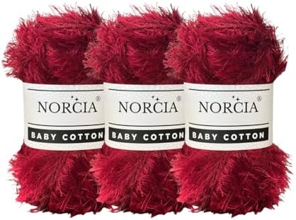 Eyelash Yarn Fun Fur Yarn(3 * 100g-3.5oz) (3 * 153yds-140mt) Fuzzy Premium Soft Crochet DIY Hand Knitting 100% Polyester