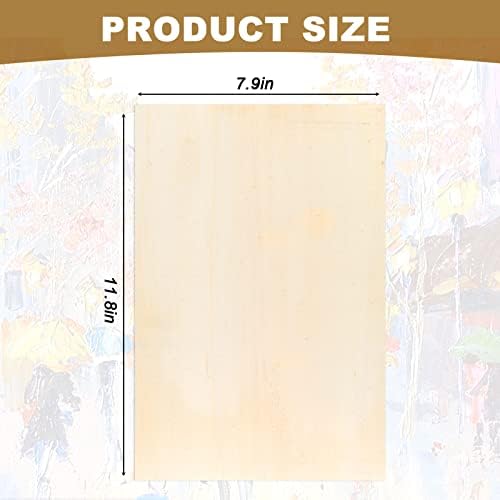15 Pack Unfinished Wood Canvas Panels Kit 11.8x7.9 Inch Wooden Panel Boards Wood Paint Pouring Panels Wooden Canvas Panels Boards for Painting, Pouring Art, Crafts