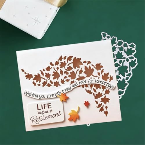 Cutting Dies Metal Stencils Scrapbooking Tools DIY Embossing Template for Paper Card Making Album Arts Crafts Supplies (Maple String-6.3x14.1cm)